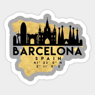 Barcelona Spain Skyline Map Art Sticker